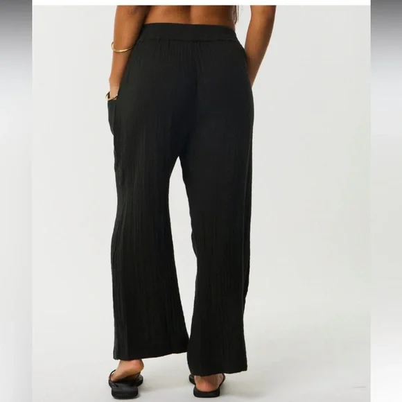 Rip Curl Premium Surf Beach Pants Black Women's Pockets Loose sz Med - Picture 4 of 10